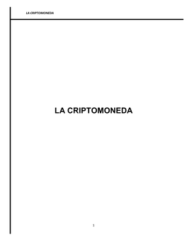 La Criptomoneda