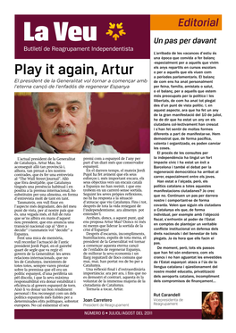 Play It Again, Artur O Per a Aquells Que Els Viuen Com a Períodes Parlamentaris