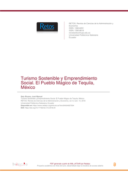 Turismo Sostenible Y Emprendimiento Social. El Pueblo Mágico De Tequila, México