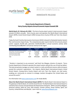 02.26.18 Economic Impact Study Press Release