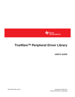 Tivaware Peripheral Driver Library User's Guide