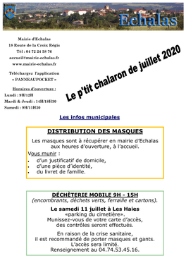 Télécharger ICI LE P'tit CHALARON DE JUILLET 2020
