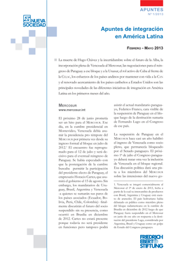 Apuntes De Integración En América Latina