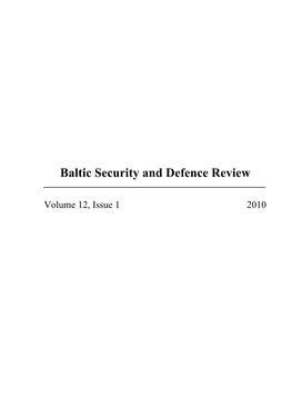 Baltic Security and Defence Review 2010