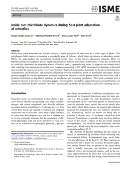 Microbiota Dynamics During Host-Plant Adaptation of Whiteﬂies