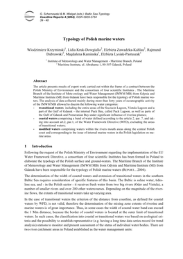 Typology of Polish Marine Waters