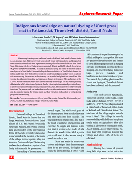 Explorer:Research Paper Indigenous Knowledge on Natural Dyeing Of