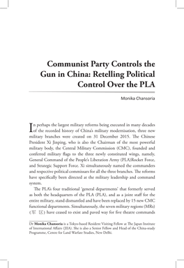 Communist Party Controls the Gun in China: Retelling Political Control Over the PLA