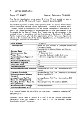 7. Service Specification Route: 155 & N155 Contract Reference