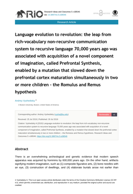 Language Evolution to Revolution