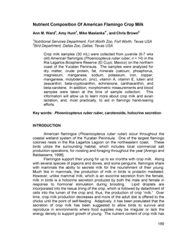 Ward-Nutrient Composition of American Flamingo Crop Milk.Pdf