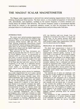 The Magsat Scalar Magnetometer