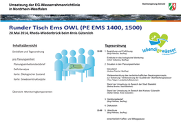 Runder Tisch Ems OWL (PE EMS 1400, 1500) 20.Mai 2014, Rheda-Wiedenbrück Beim Kreis Gütersloh