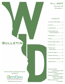 Fall 2007 Bulletin