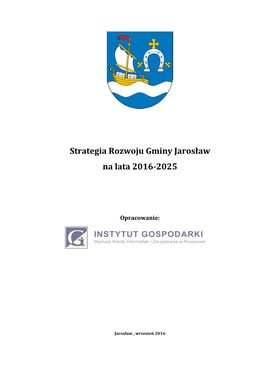 Strategia Rozwoju Gminy Jarosław Na Lata 2016-2025
