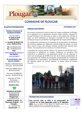Bulletin Municipal De Novembre 2013