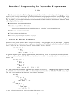 Functional Programming for Imperative Programmers