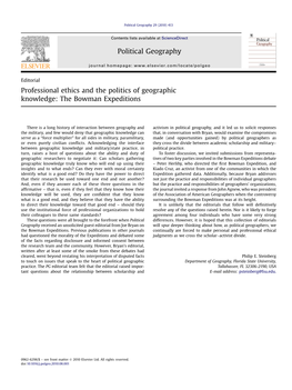 The Bowman Expeditions Political Geography