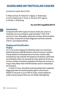 Guidelines on Testicular Cancer