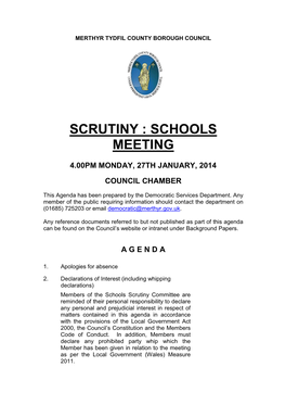 Scrutiny : Schools Meeting