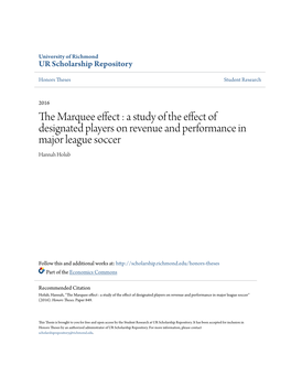 The Marquee Effect : a Study of the Effect of Designated Players On