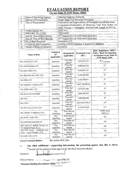 EVALUATION REPORT (As Ner Llule 35 of Pl' Rules.2004)