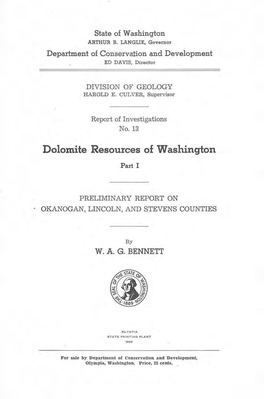 Dolomite Resources of Washington