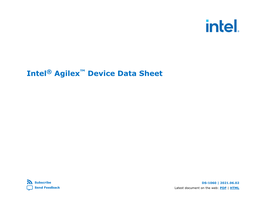 Intel® Agilex™ Device Data Sheet