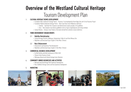 Overview of the Westland Cultural Heritage Tourism Development Plan 1