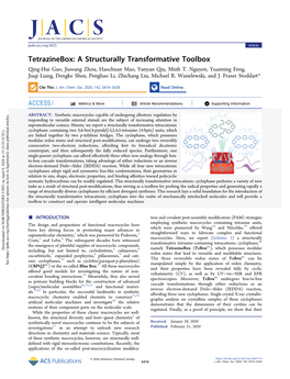 Tetrazinebox: a Structurally Transformative Toolbox Qing-Hui Guo, Jiawang Zhou, Haochuan Mao, Yunyan Qiu, Minh T