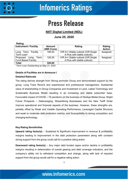 NXT Digital Limited (NDL) June 25, 2020