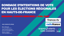 Sondage D'intentions De Vote Pour Les Élections Régionales En Hauts-De