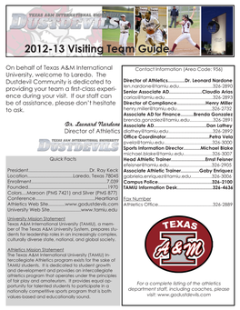 2012-13 Visiting Team Guide