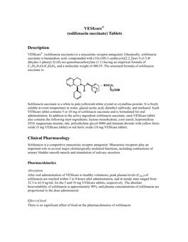 Vesicare (Solifenacin Succinate)