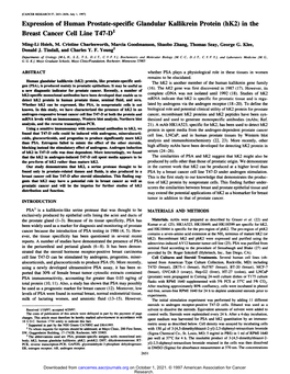 Hk2) in the Breast Cancer Cell Line T47.D1