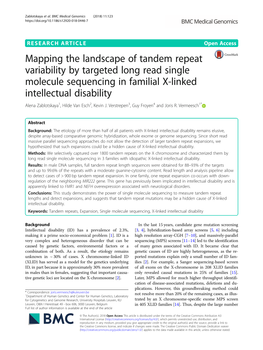 Mapping the Landscape of Tandem Repeat Variability by Targeted Long Read Single Molecule Sequencing in Familial X-Linked Intelle