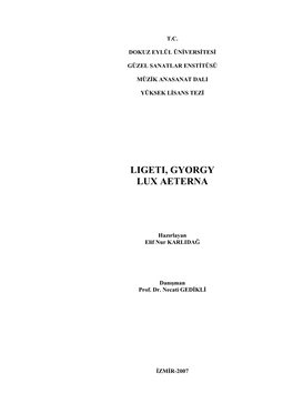 Ligeti, Gyorgy Lux Aeterna