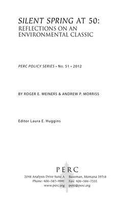 Silent Spring at 50: Reflections on an Environmental Classic