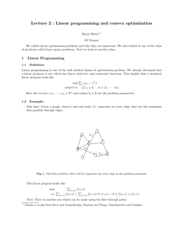 Linear Programming and Convex Optimization