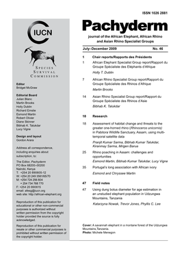 Journal of the African Elephant, African Rhino and Asian Rhino Specialist Groups