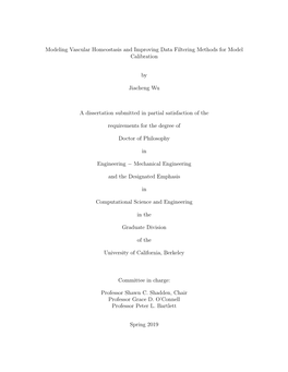 Modeling Vascular Homeostasis and Improving Data Filtering Methods for Model Calibration