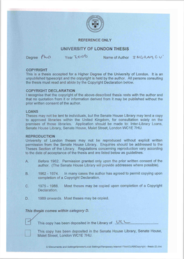 University of London Thesis