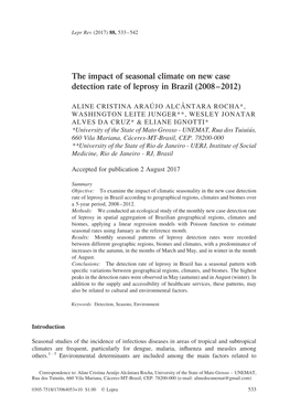 The Impact of Seasonal Climate on New Case Detection Rate of Leprosy in Brazil (2008–2012)