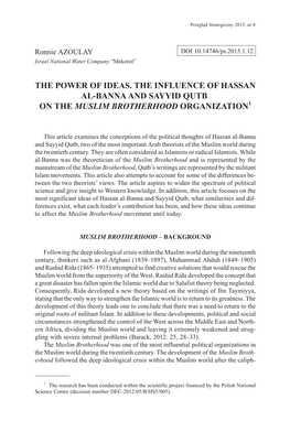 The Power of Ideas. the Influence of Hassan Al-Banna and Sayyid Qutb on the Muslim Brotherhood Organization1