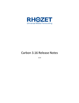 Carbon 3.16 Release Notes