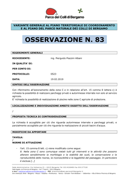 Osservazione N. 83