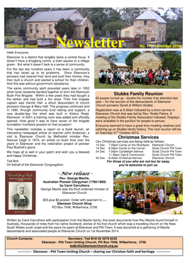 November 2014 Newsletter