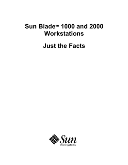Sun Blade 1000 and 2000 Workstations