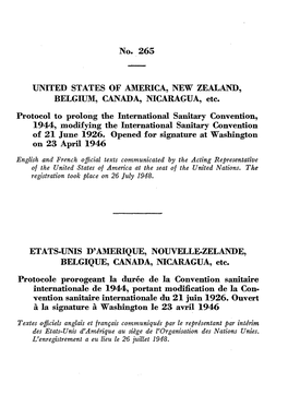 No. 265 UNITED STATES of AMERICA, NEW ZEALAND