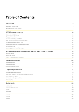 Table of Contents